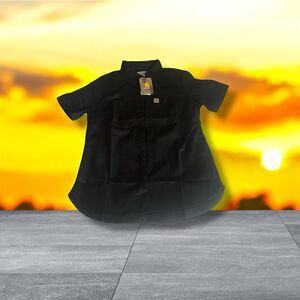 NWT Carhartt Women’s Size Medium 8/10 Mechanics Work Shirt Black Short Sleeve